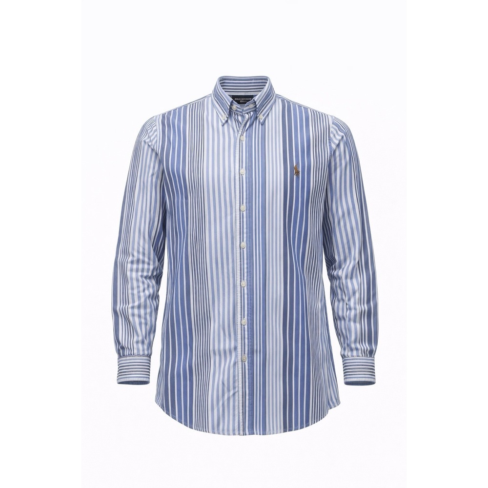 Ralph Lauren Striped Button Down Shirt XL Blue White Casual (048)
